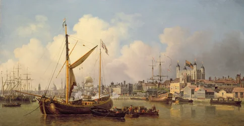 Die Themse und der Tower von London angeblich am Geburtstag des Königs, 1771